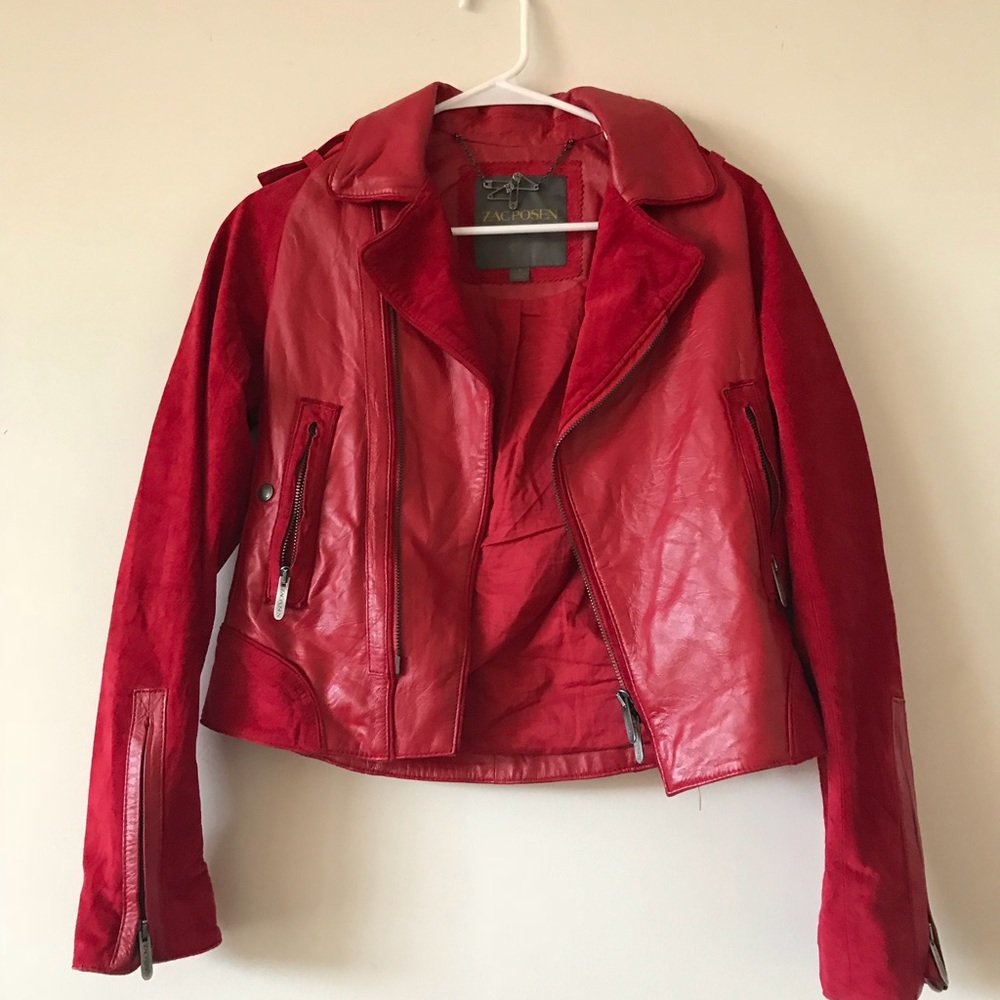 Zac Posen for Target leather suede Moto jacket
